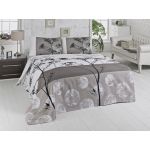 Cuvertura de pat dubla King Size, Victoria, Belezza Grey FR, 220x240 cm, 100% bumbac, multicolor