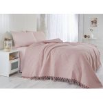 Cuvertura de pat dubla, Saheser, 122 - Dusty Rose, 220x240 cm, 100% bumbac, 340 gr/m², roz
