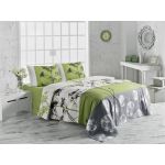 Cuvertura de pat dubla, Victoria, Belezza Green, 200x230 cm, 100% bumbac, 260 gr/m², multicolor