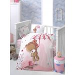 Lenjerie de pat pentru copii, Patik, Ton Ton, 4 piese, 100% bumbac ranforce, multicolor