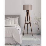 Lampadar cu raft, Luin, 8282-2, E27, 60 W, lemn/textil