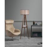 Lampadar cu raft, Luin, 8282-3, E27, 60 W, lemn/textil