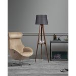 Lampadar cu raft, Luin, 8282-6, E27, 60 W, lemn/textil