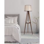 Lampadar cu raft, Luin, 8282-7, E27, 60 W, lemn/textil