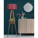 Lampadar cu raft, Luin, 8283-1, E27, 60 W, lemn/textil