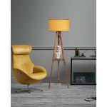 Lampadar cu raft, Luin, 8283-4, E27, 60 W, lemn/textil