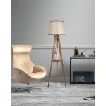 Lampadar cu raft, Luin, 8283-9, E27, 60 W, lemn/textil