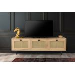 Comoda TV Alcazar, Kalune Design, 180x40x60 cm, natural/negru