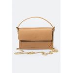 Geanta crossbody de piele cu bareta din lant