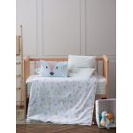 Lenjerie de pat pentru copii, 4 piese, 100x150 cm, 100% bumbac ranforce, Cotton Box, Roe, menta