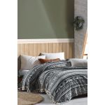 Cuvertura Double Pique, 220x240 cm, 100% bumbac, Geyik, Viaden, antracit