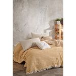 Cuvertura Double Pique, 220x240 cm, muselina din 100% bumbac, Etno, Viaden, galben mustar