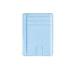 Port card Ultra Slim Blocare RFID din piele ecologica, Albastru deschis