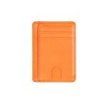 Port card Ultra Slim Blocare RFID din piele ecologica, Portocaliu