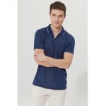 Tricou polo slim fit cu buzunar pe piept