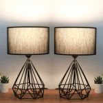 Lampa de masa 2 piese, AYD-2974, Insignio, 24 x 15 x 41 cm, 1 x E27, 60W, negru