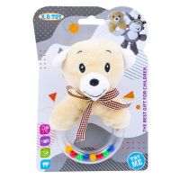 Jucarie zornaitoare de plus cu inel, Ursulet, 7Toys