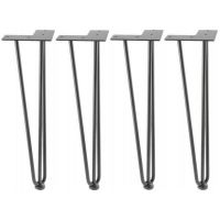 Picior de masa Arto cu 3 tije &Oslash;12 mm, finisaj negru mat, H:406 mm, set 4 bucati