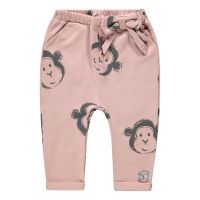 Pantaloni din amestec de bumbac organic cu detaliu cu funda