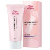 Vopsea translucida demipermanenta - Wella Professionals Shinefinity Zero Lift Glaze, nuanta 05/98 Steel Orchid (castaniu deschis perlat albastru), 60 ml
