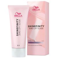 Vopsea translucida demipermanenta - Wella Professionals Shinefinity Zero Lift Glaze, nuanta 06/71 Frosted Chestnut (blond inchis saten cenusiu), 60 ml