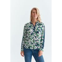 Bluza cu model floral si segmente contrastante Nilana