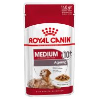 10x140g Medium Ageing 10+ Royal Canin Hrană umedă în sos câini