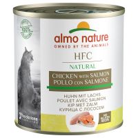 12 x 280 g Pui și somon Natural Almo Nature HFC Hrană umedă pisici