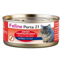 24x156g Ton cu vită Feline Porta 21 hrană umedă pentru pisici
