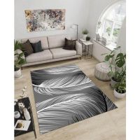 Covor antiderapant 160 x 230 cm, Gri inchis/gri deschis