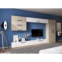 Living Pati 032 - Mobila Sufragerie Alba + Stejar