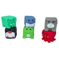 Set 6 cuburi moi pentru bebelusi, Animale, 7Toys
