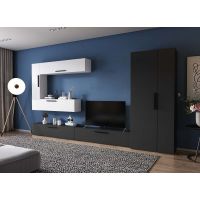 Living Pati 171 - Mobila Sufragerie Gri Antracit + Alb