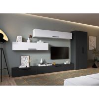 Living Pati 205 - Mobila Sufragerie Gri Antracit + Alb