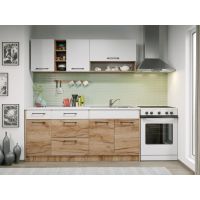 Set Mobila Bucatarie Gastro 180 Alb/Stejar - C05