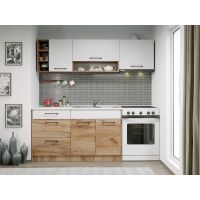 Set Mobila Bucatarie Gastro 200 Alb/Stejar - C08