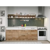 Set Mobila Bucatarie Gastro 200 Alb/Stejar - C22