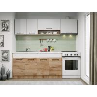 Set Mobila Bucatarie Gastro 220 Alb/Stejar - C06