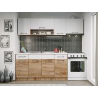 Set Mobila Bucatarie Gastro 220 Alb/Stejar - C20