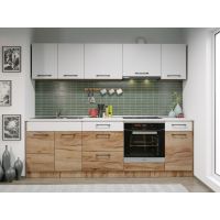 Set Mobila Bucatarie Gastro 240 Alb/Stejar - C02