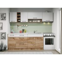 Set Mobila Bucatarie Gastro 240 Alb/Stejar - C04