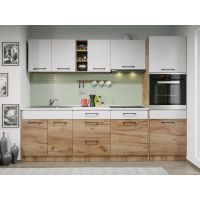 Set Mobila Bucatarie Gastro 260 Alb/Stejar - C24