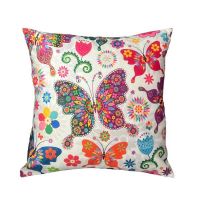 Fata de perna decorativa, 45 x 45 cm, bumbac, model 17 Patru Anotimpuri