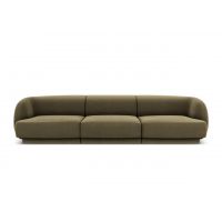 Canapea 3 locuri, Miley, Micadoni Home, BL, 259x85x74 cm, catifea, verde