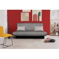 Canapea extensibila Click-Clack Felicity, 195x75x90 cm, lada depozitare, husa textil, Gri inchis