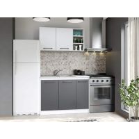 Set Mobila Bucatarie Mina Dual 110 Gri Antracit/Alb C107