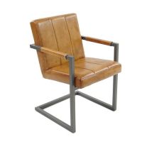 Scaun din piele naturala si cadru metalic, model badsaal ohio