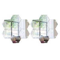 Set 12 Bucati Oglinda Hexagonala Acrilica 18,5 x 9,2 cm Diametru 16 cm - Glixicom