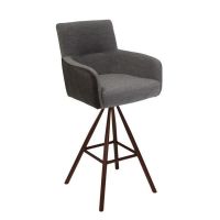 Scaun de Bar din Material Boucle Si Piele Stelvio, Model Piano 75