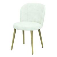 Scaun Alb Bucatarie din Material, Model Sam